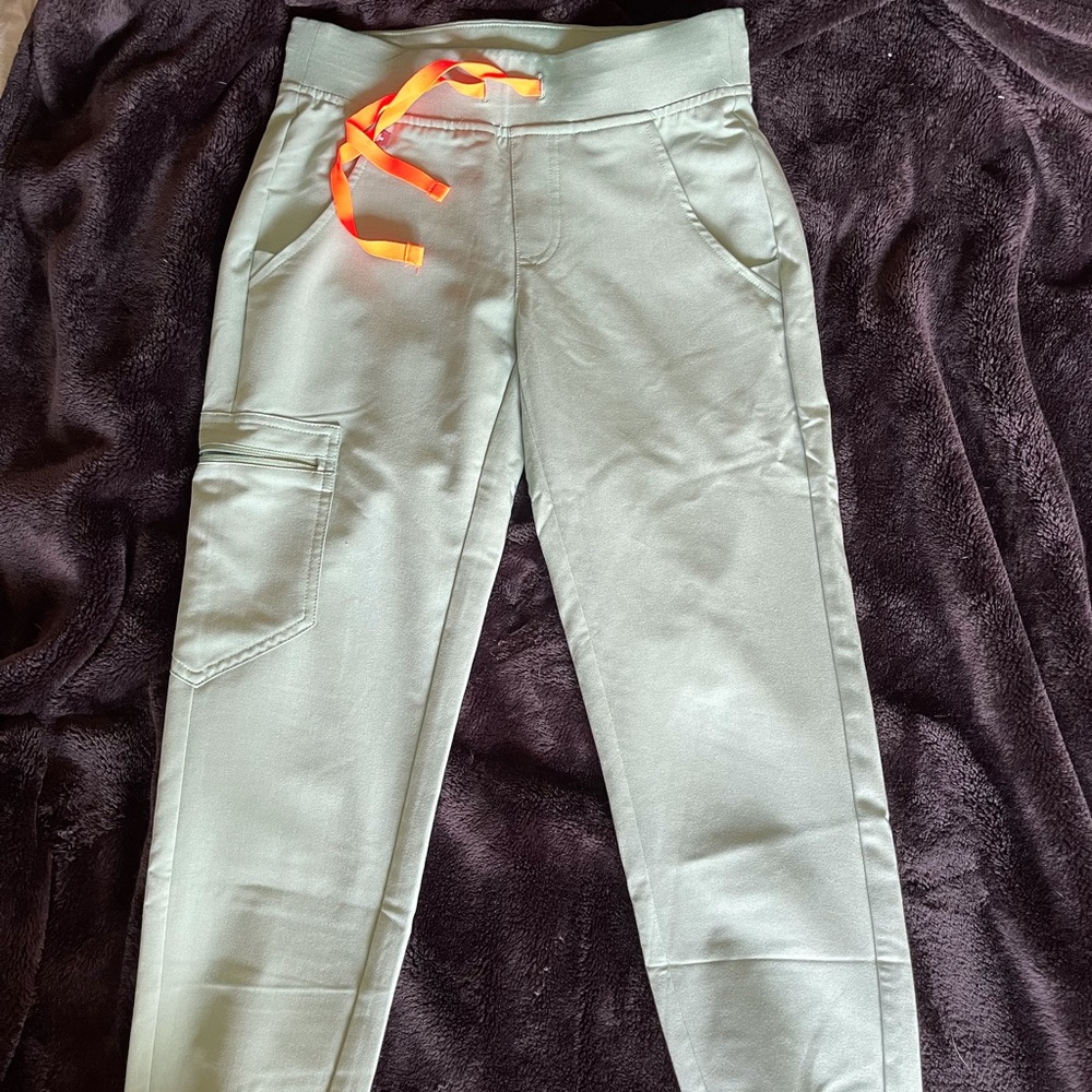 Figs Sage green Zamora joggers.